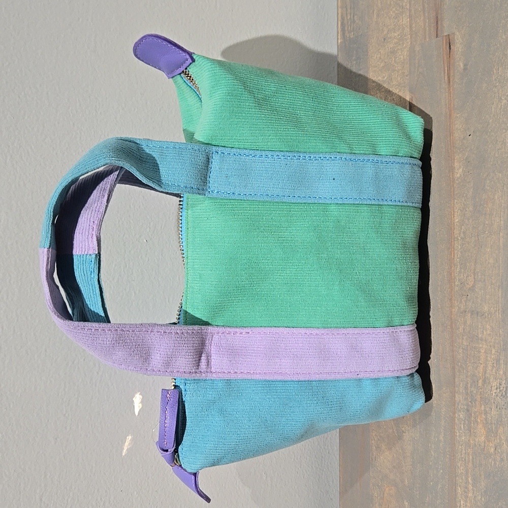 Clare V. Corduroy Bag Lottie Patchwork Pinwhale Tote Handbag Purse Made in USA